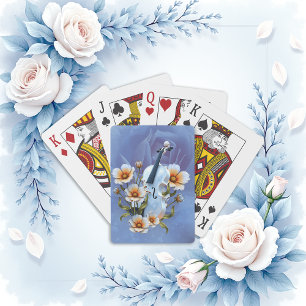 Weiße Geige mit Blume - Elegante Musik und Natur Spielkarten