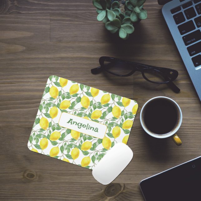 Weiße gelbe Aquarellmingelmaus Mousepad (Von Creator hochgeladen)