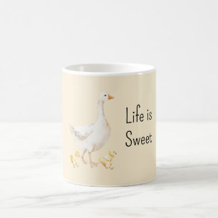 Weiße Gelbe Enten Kaffeetasse