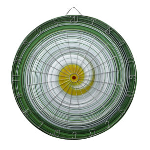 Weiße, gelbe, grüne Spirale Dartscheibe