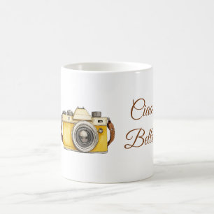 Weiße Gelbe Kamera Ciao Bella Kaffeetasse