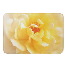 Weiße gelbe Rose weiche helle Farben Badematte