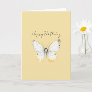 Weiße Gelbe Schmetterling Geburtstag Karte