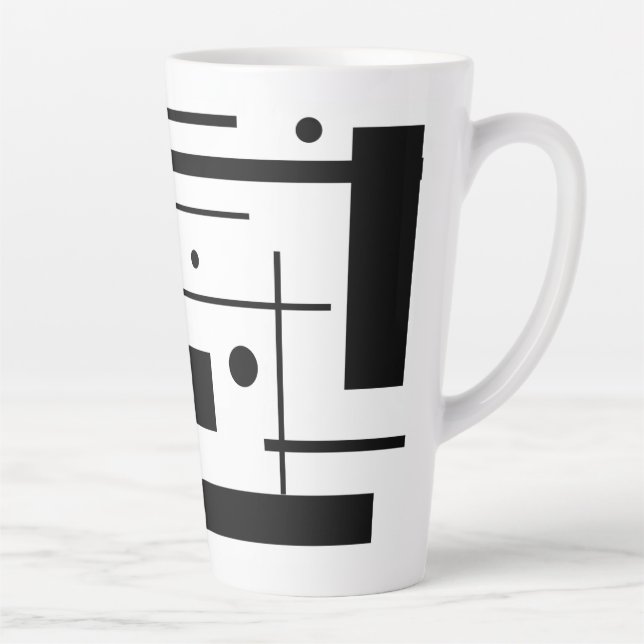 Weiße geometrische Formen auf maßgeschneiderter La Milchtasse (Rechts)