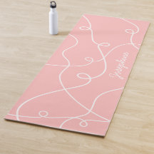 Weiße geometrische Schlaufen auf rosa Muster und N