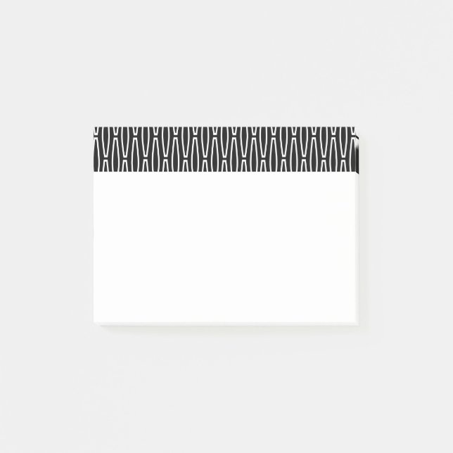 Weiße geometrische Wiederholungsnotizen Post-it Klebezettel (Vorderseite)