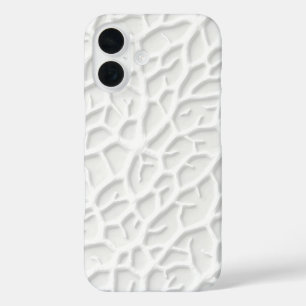 Weiße geprägte iPhone-Hülle mit abstrakter Textur iPhone 16 Hülle