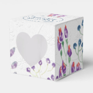 Weiße geprägte mit Wasserfarben-Blumen Geschenkschachtel