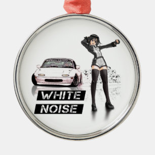 Weiße Geräusche MX5 Miata Silbernes Ornament