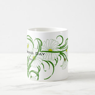 Weiße Gerber Daisy Blumen Hochzeitsset im Vintage- Kaffeetasse