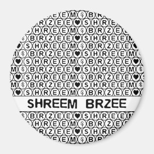 Weiße Gesang Shreem Brzee Geld-Beschwörungsforme Magnet
