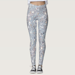 Weiße Glitter-Party Leggings