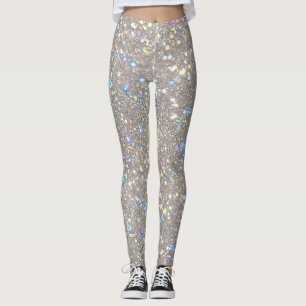Weiße Glitter-Party Leggings