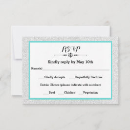 Weiße Glitter- und Teeband-Rahmen- RSVP-Antwortkar RSVP Karte