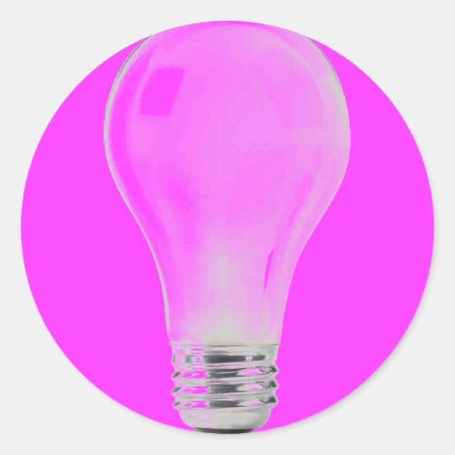 WEISSE GLÜHLAMPE RUNDER AUFKLEBER (Vorderseite)