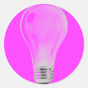 WEISSE GLÜHLAMPE RUNDER AUFKLEBER