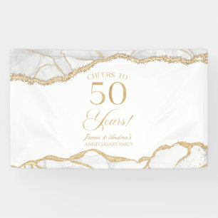 Weiße Gold-Achat 50. Hochzeitsjubiläumsfeier Banner