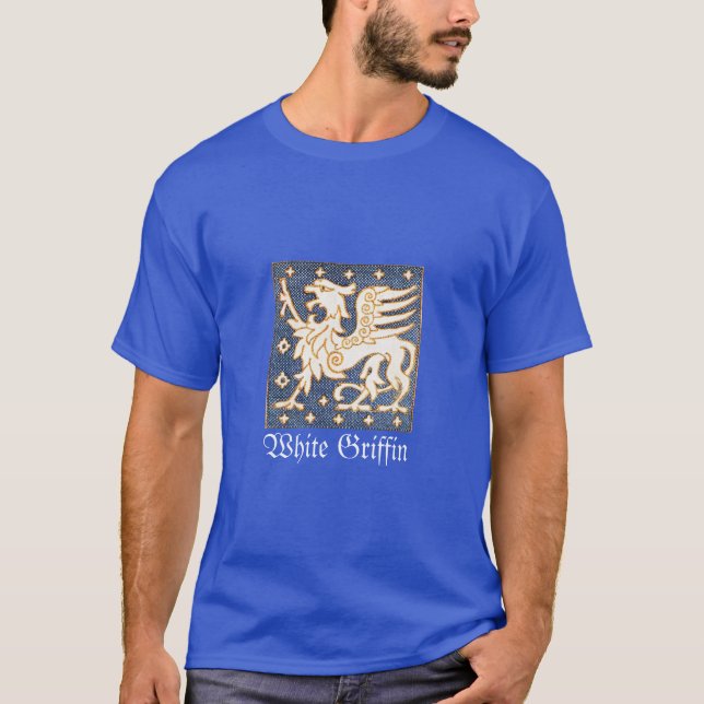 WEISSE GOLD FANTASY GRIFFIN IN BLAU T-Shirt (Vorderseite)