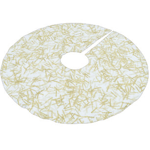Weiße Gold Glam Glitzer Funkeln Weihnachten Polyester Weihnachtsbaumdecke