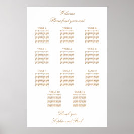 Weiße Goldene Beige 11 Tafelübersicht Poster