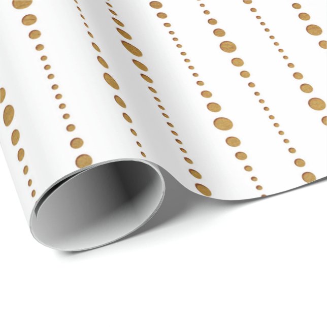 Weiße goldene zarte Polka-Punkte fallen Geschenkpapier (Rolleneckpunkt)