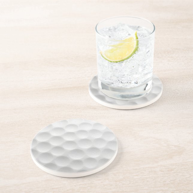 Weiße Golfball-Dimples-Design Getränkeuntersetzer (Seite)
