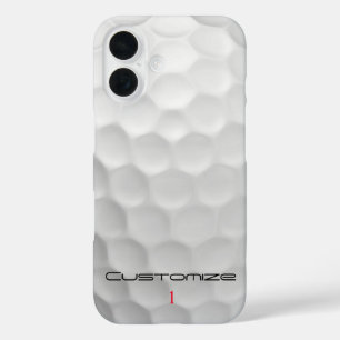 Weiße Golfball-Textur mit Grübchen, benutzerdefini iPhone 16 Hülle