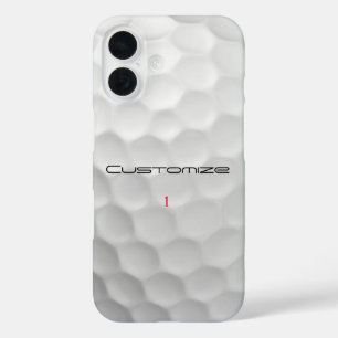 Weiße Golfball-Textur mit Grübchen, benutzerdefini iPhone 16 Hülle