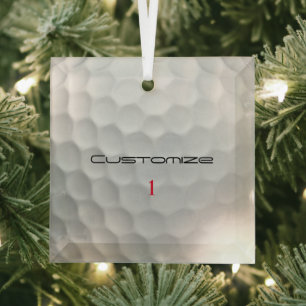 Weiße Golfball-Textur mit Grübchen, benutzerdefini Ornament Aus Glas