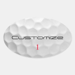 Weiße Golfball-Textur mit Grübchen, benutzerdefini Ovaler Aufkleber