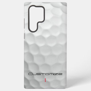 Weiße Golfball-Textur mit Namen und Nummer Samsung Galaxy Hülle