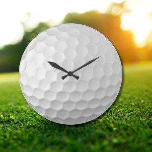 Weiße golfballstruktur mit dimpeln große wanduhr