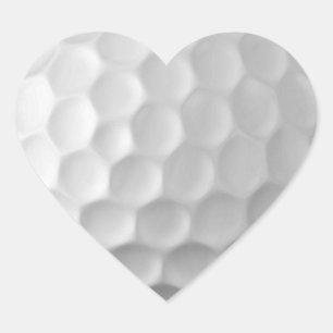 Weiße golfballstruktur mit dimpeln Herz-Aufkleber