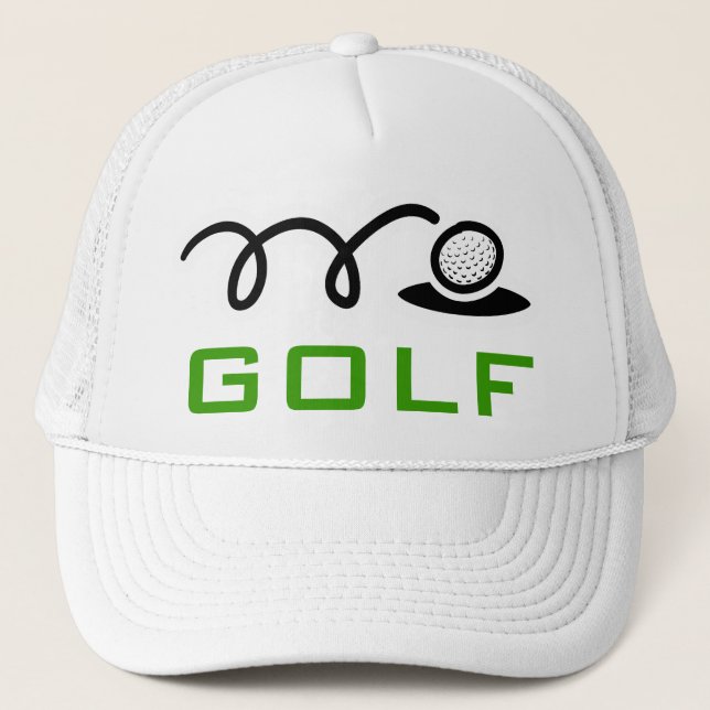 Weiße Golfhütten für Damen und Herren Truckerkappe (Vorderseite)