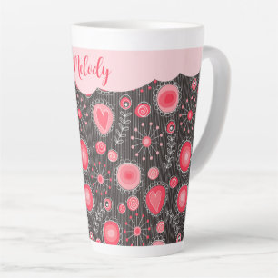 Weiße graue Herzen und Blume Blumenname Milchtasse