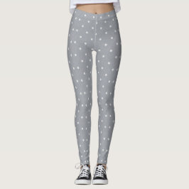 Weiße graue Leggings des Polkapunktmusters für