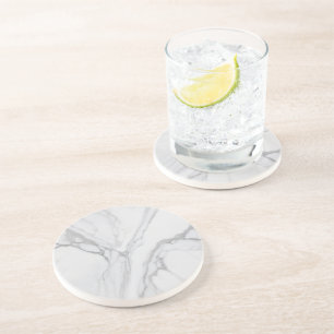 Weiße graue Marmor-Minimal-Elegant-Untersetzer Getränkeuntersetzer