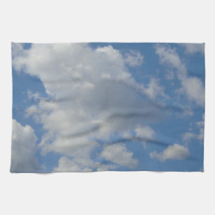 Weiße/graue Wolken und blaue Himmelskücher Handtuch
