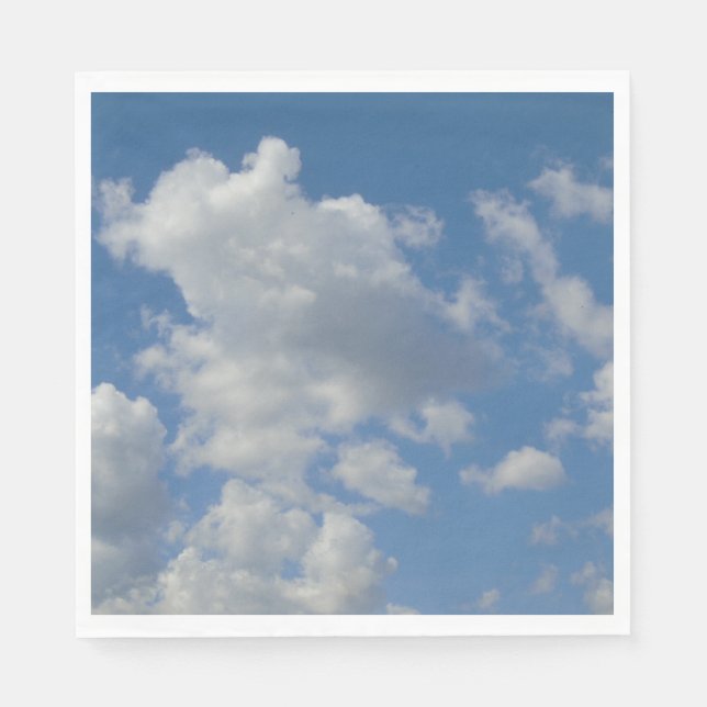 Weiße/graue Wolken und blauer Himmel Napkin Serviette (Vorderseite)