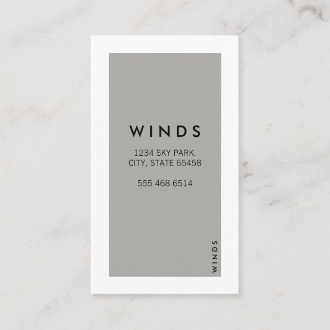 Weiße Grenze (grau) Visitenkarte (Vorderseite)