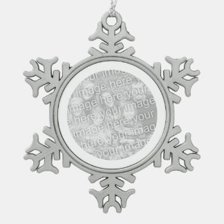 Weiße Grenze Schneeflocken Zinn-Ornament