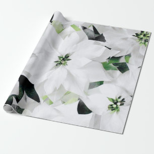 Weiße große Blume Grüne Grüne Wedding Bridal Geschenkpapier