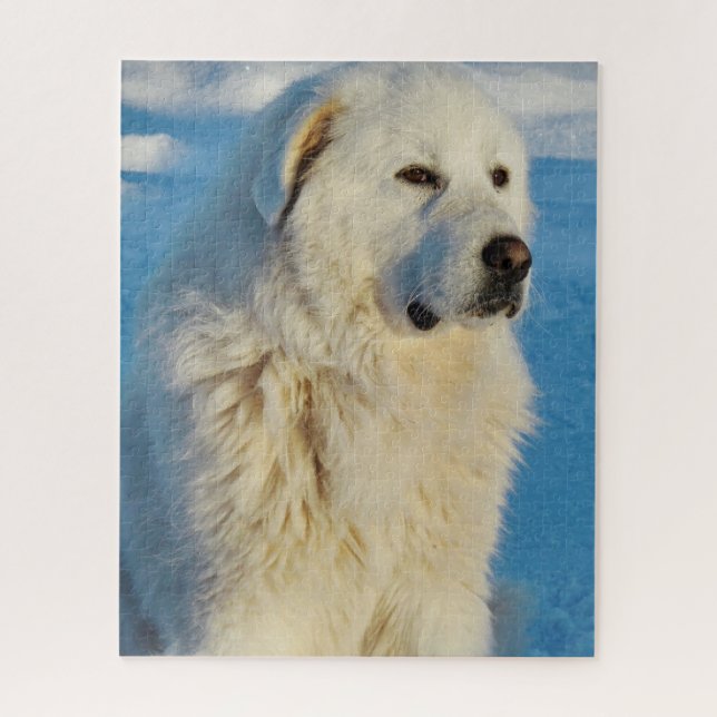 Weiße große Pyrenäen Tierschützer Hund (Vertikal)