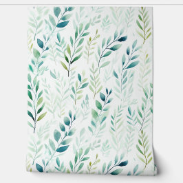 Weiße grüne Blätter Tapete