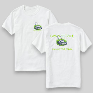 Weiße Grüne Rasenpflege- und Service-Profi T-Shirt