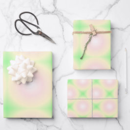 Weiße grüne Rose Weißes 3D-Lichtbogenmuster Geschenkpapier Set