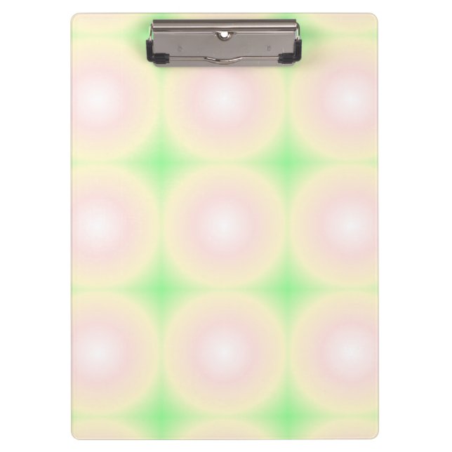 Weiße grüne Rose Weißes 3D-Lichtbogenmuster Klemmbrett (Vorderseite)