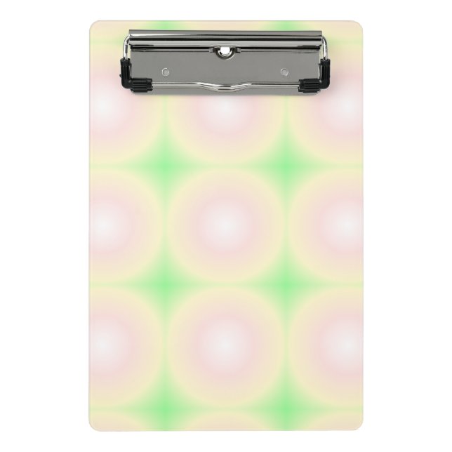 Weiße grüne Rose Weißes 3D-Lichtbogenmuster Mini Klemmbrett (Vorderseite)