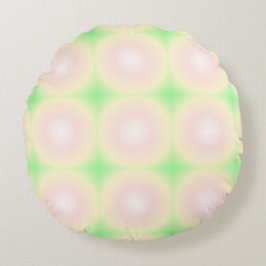 Weiße grüne Rose Weißes 3D-Lichtbogenmuster Rundes Kissen