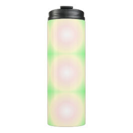Weiße grüne Rose Weißes 3D-Lichtbogenmuster Thermosbecher